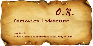 Osztovics Modesztusz névjegykártya